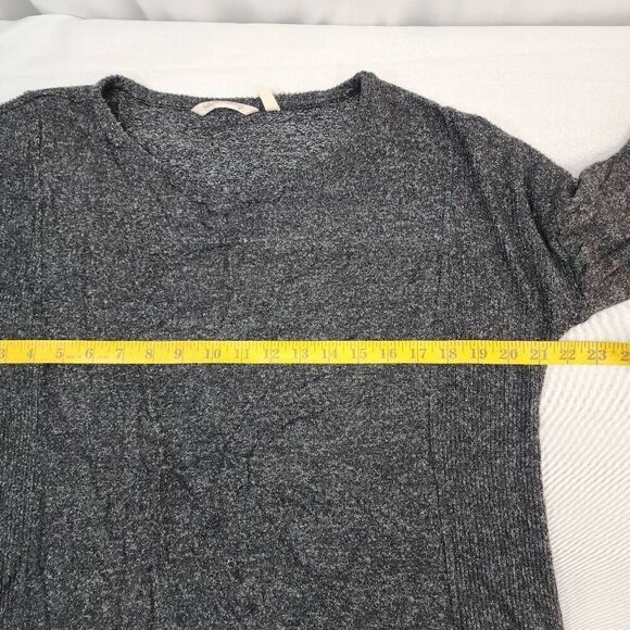 Soft Surroundings Size XL Heathered Grey Scoop Neck Tunic Sweater Comfort V - Picture 4 of 7